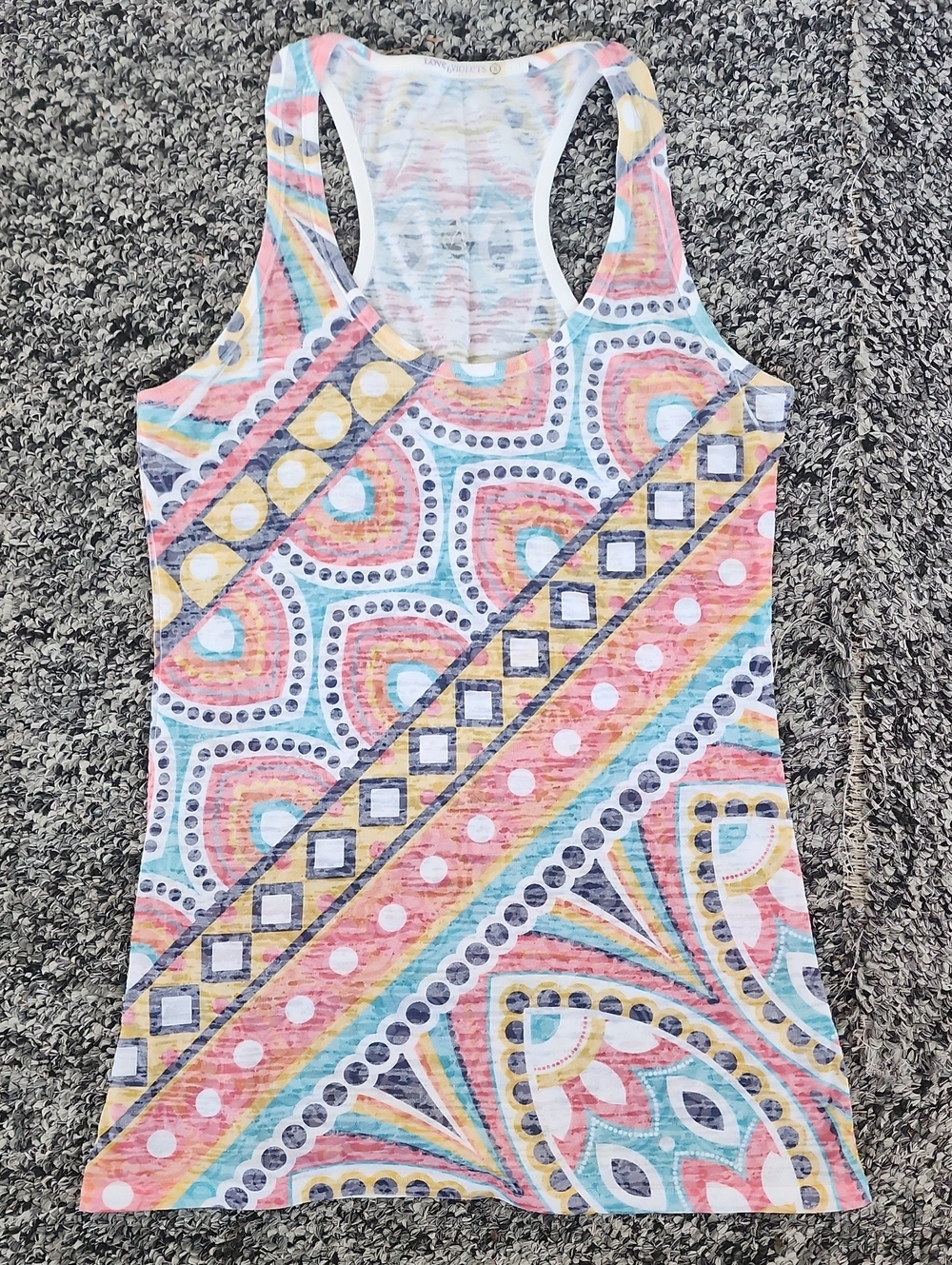 Multicolor Geometric Racerback Tank Top